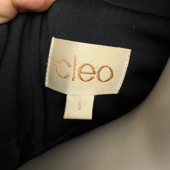 CLEO Lightweight Minimalist Office Black Hips Lenght Shoulderpads Jacket sz 6 - Picture 4 of 7